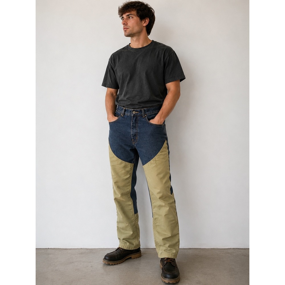 Cabelas Mens 32x30 Brush Pants Denim Blue Jeans Nylon Faced Hunting Outdoor Gear